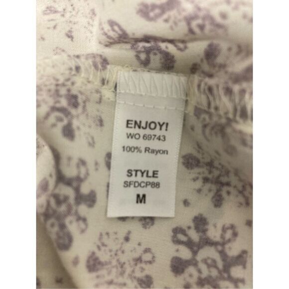 Michael Stars Womens Purple Aztec Dress 3/4 Sleeves V Neck Tie Waist Casual M - Picture 11 of 11